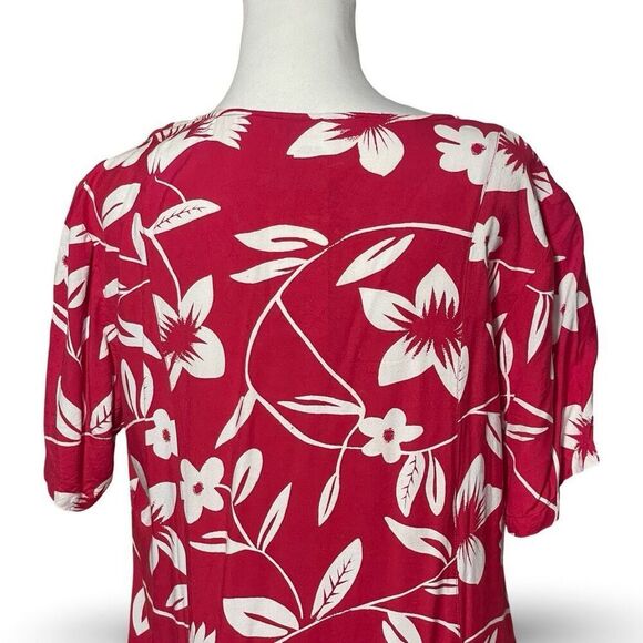 MARISOL Polka-Dot & Floral Dress, Layered Look, Retro Style, Red & White, Size L - Picture 9 of 9